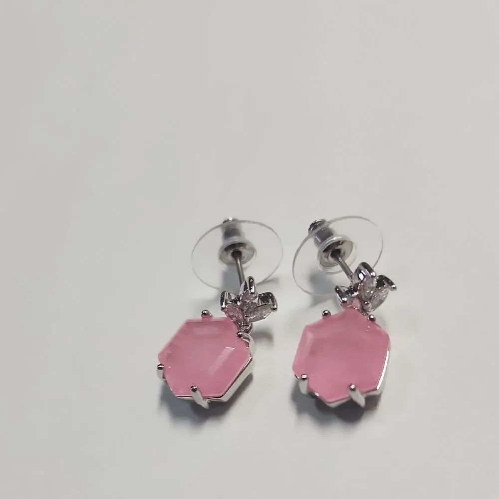 Bomb Party Pink Hexagon Earrings